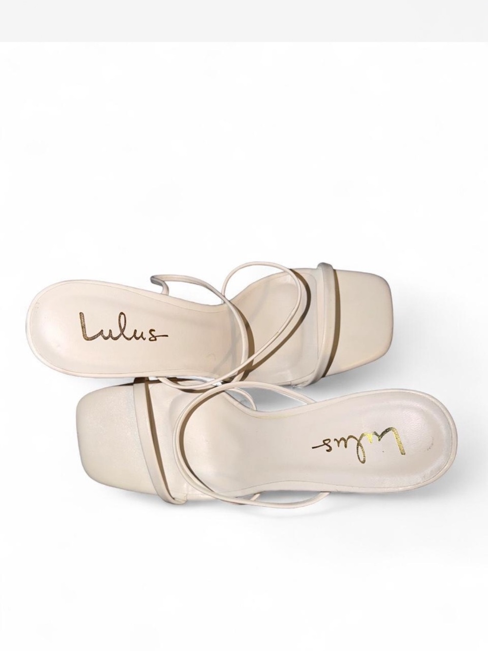 Lulu's White Strappy Square-Toe Heeled Sandals